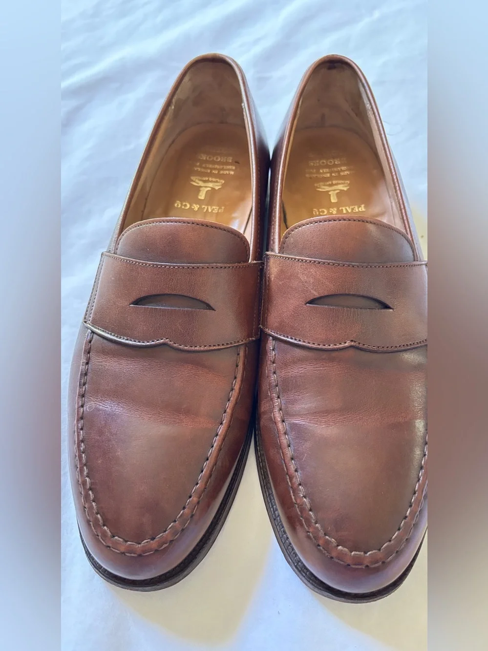 Peal & Co Brooks Brothers Men’s 10D Brown Leather Penny Loafers England